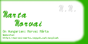 marta morvai business card
